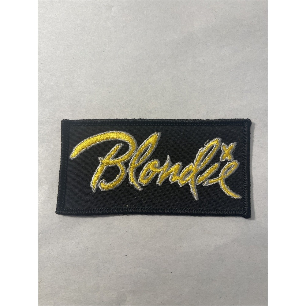 Blondie Rock Band Embroidered Patch Gold & Black Vintage